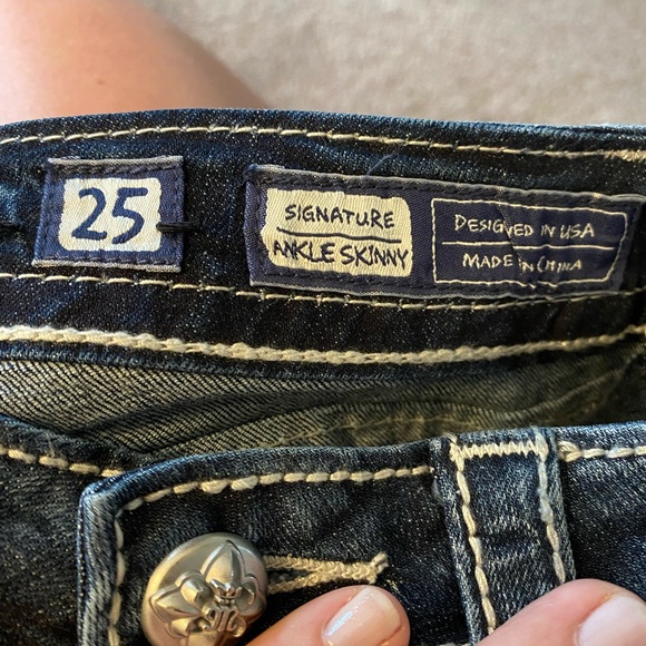 Miss Me Blue Jeans with Embroidery and Rhinestones - Picture 2 of 4